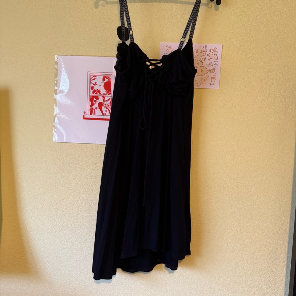 Unique Black Rhinestone Flower Dress - Picture 3 of 5